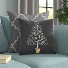 The Holiday Aisle Filigree Tree Outdoor Throw Pillow HLDY7439